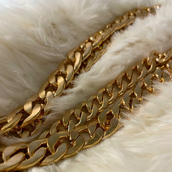 Heavy Double Chain Gold Necklace - Picture 3 of 6